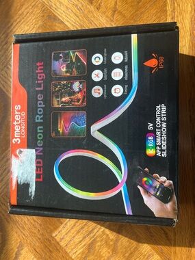 LONGTUD LED Neon Rope Light 3 Meters - RGB Smart App Control
